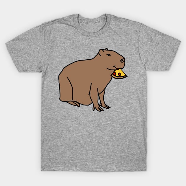 Pizza Slice Capybara T-Shirt by ellenhenryart